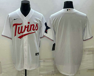 Men%27s Minnesota Twins Blank White Red Stitched MLB Cool Base Nike Jersey->minnesota twins->MLB Jersey